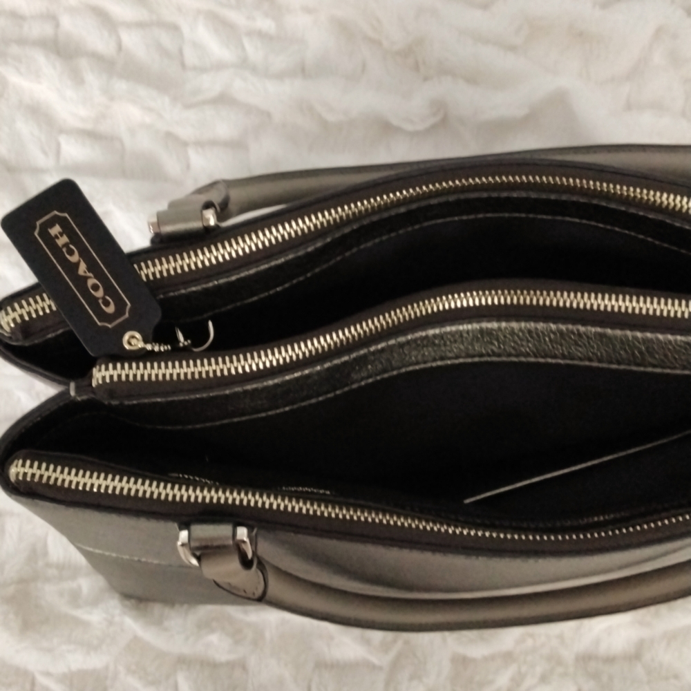 Coach Borough Bag in Metallic Leather (C1420  F32323) large - Picture 7 of 12
